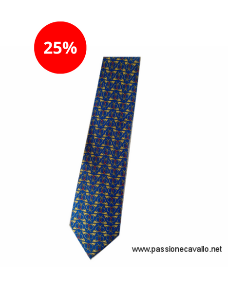 Cravatta in seta con trombe da caccia alla volpe Sarm Hippique