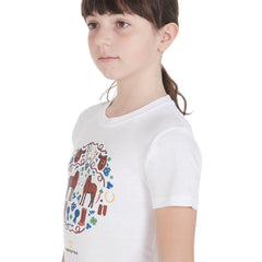 T-shirt bambina slim fit con stampa a tema scuderia Equestro
