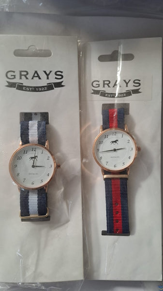 Orologio con cavallo e con cinturino in tessuto