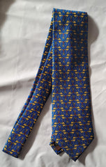 Cravatta in seta con trombe da caccia alla volpe Sarm Hippique