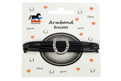 Bracciale nero con ferro di cavallo