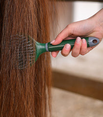 Spazzola per coda e criniera con setole sintetiche verde abete