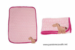 Avvolgente coperta pile pony rosa - ca. 95 cm x 74cm - extra morbido - 100% poliestere.