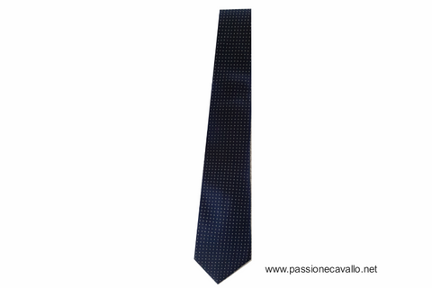 Cravatta Gianmarco Venturi, in microfibra con fantasia, in confezione regalo. Blu con piccoli pois bianchi.