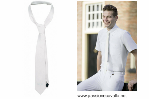 Cravatta bianca, 100% poliestere. 