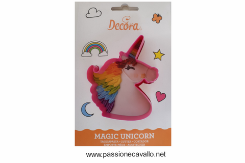 Magic Unicorn: Tagliapasta in plastica, perfetto per dare forma a biscotti o ricavare sagome o topper in pasta di zucchero e pasta di gomma.