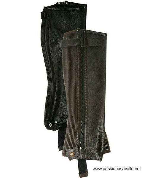 In pelle, dotati di cerniera lampo e di fascia elastica laterale per una perfetta aderenza alla gamba. Colore: nero.