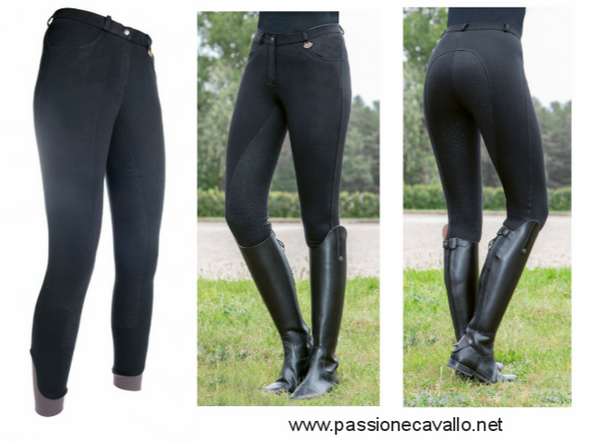 Pantalone Kate donna/bambino  - tessuto superiore: 95% cotone, 5% elastan - ginocchia rinforzate con inserto in silicone - frontalino con incisione - due tasche anteriori. Disponibile nero, taglia 38.