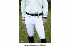 Pantalone Roset aderente uomo; tre tasche con cerniera: due anteriori ed una posteriore. Disponibile bianco, taglia 54.