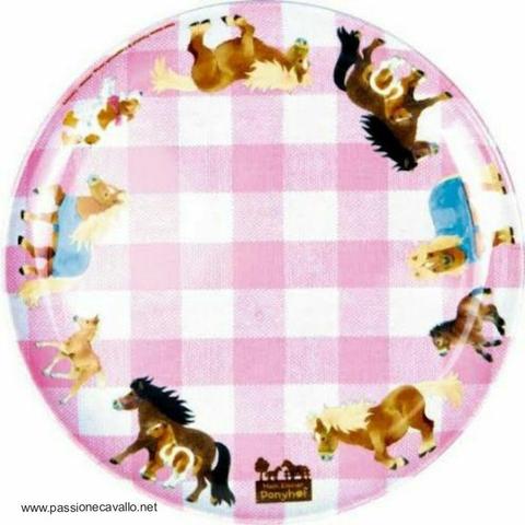 Piatto con pony, in melammina. Solido piatto per bambini, diametro ca. 20 cm. Privo di BPA. Codice: 920473.