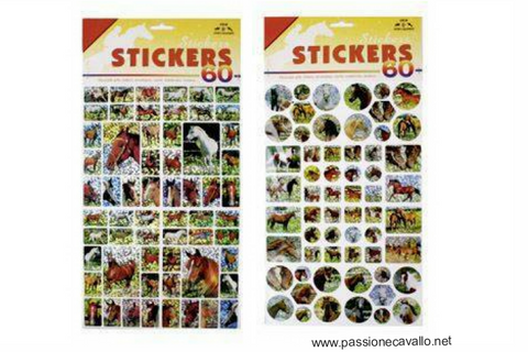 60 stickers con cavalli.