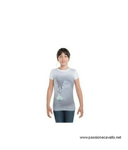 T-shirt bimba Taty Equiline con stampa Equestre. Disponibile 10-11anni e 12-13.