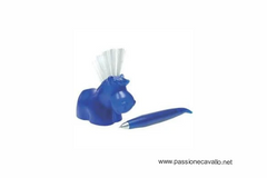 Portapenna con penna e spazzola per tastiera -pony-. Disponibile in blu.